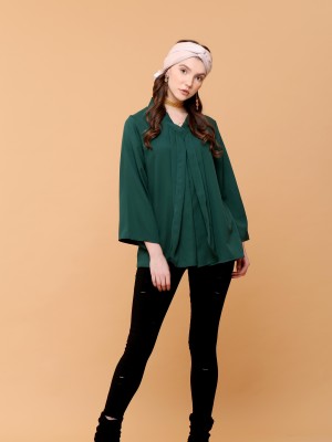 Front Pleat Long Sleevees  Top