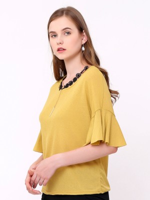 Flare Sleeves With Necklace Top