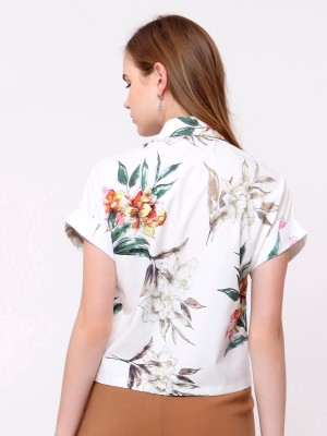 Flower Printed Short Sleeves Shirt