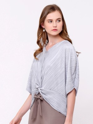 Pleated Front Knot Top