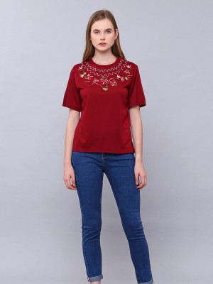 Flower Embroidery Tee