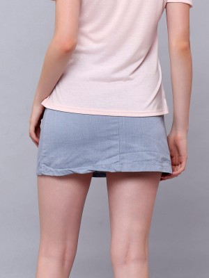 Pocket Embroidery Mini Skirt