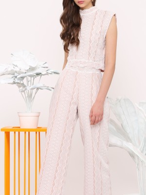 2-Pieces Set Laces Sleeveless Top and Pants