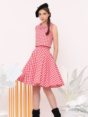 Two Piece Checkered Dress