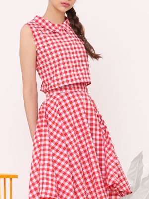 Two Piece Checkered Dress