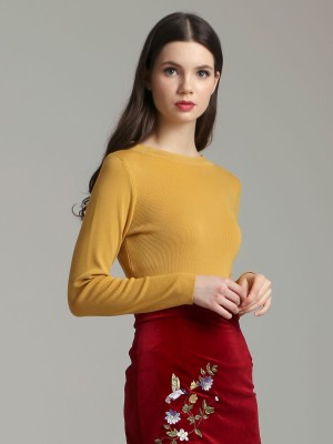 Boat Neck Long Sleeves Top