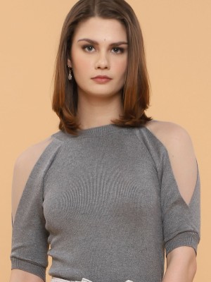 High Neck Long Sleeves Knitted Top