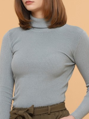 Ribbed Turtle Neck Top