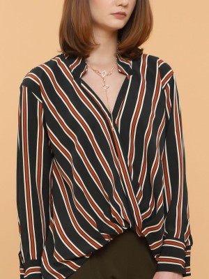 3 Tones Stripes Long Sleeves Shirt