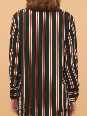 3 Tones Stripes Long Sleeves Shirt