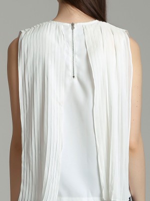 Doubled Pleated Sleveless Top