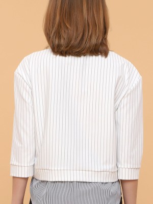 Long Sleeves Two Tones Stripes Top