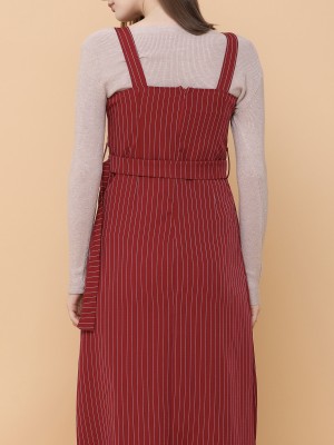 Stripes With Double Button Pinafore