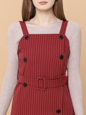 Stripes With Double Button Pinafore