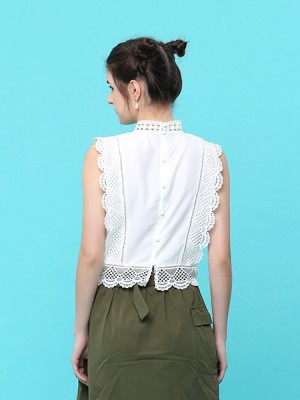 Lucky Carm Embroidered Edge Top
