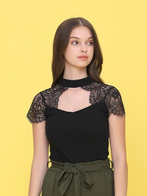 Lucky Carm Lacey Oriental Top