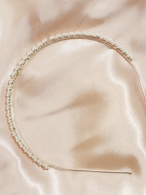 Faux Pearl Gold Plated Hairband