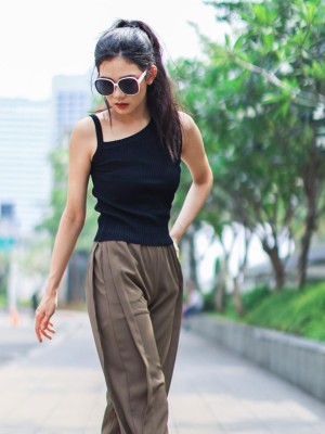 Bottom Clip On Wide leg Trousers
