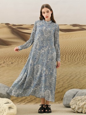 EID4 Atla Sheer Print Maxi Dress RO1