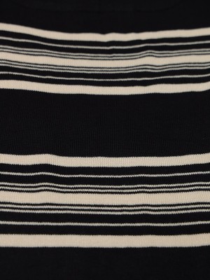 BFP Round neck stripes midi knit dress