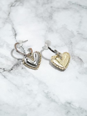 Heart Shape Silver Plated Earrings