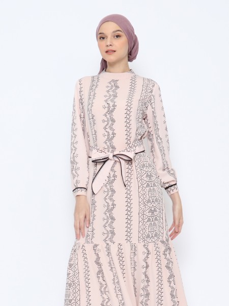 ANF Pattern Maxi Dress With Belt