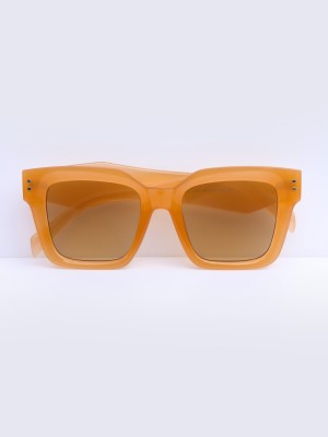 Blaze Oversize Opaque Off Brown Acetate Sunglasses