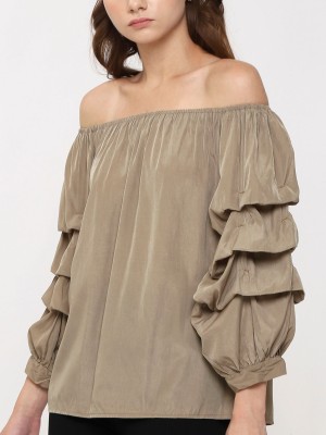 Runched Sleeve Top