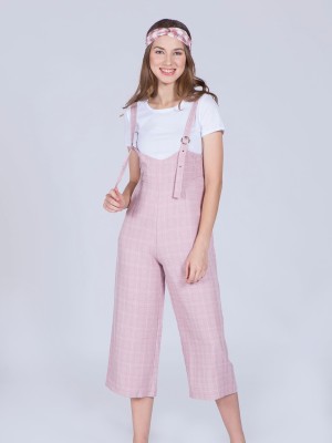 Checkered Waisted Dungarees