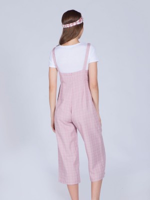 Checkered Waisted Dungarees