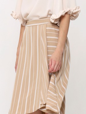 Stripes  Asymetric Wrap Skirt
