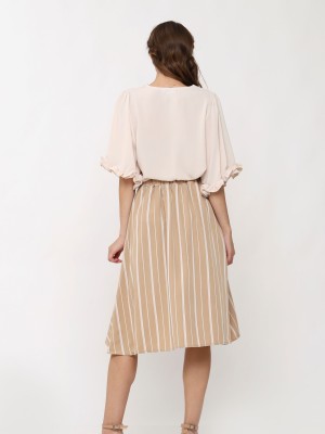 Stripes  Asymetric Wrap Skirt