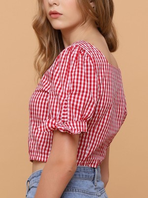 Cherry Semi Crop Shirt
