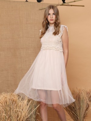 Full Lace Embroidered Tulle Dress