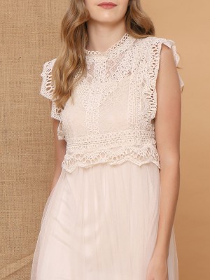 Full Lace Embroidered Tulle Dress