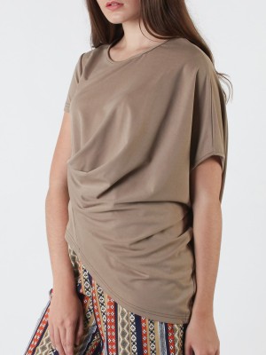 Asymetric Side Runched Top