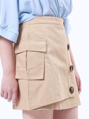 Button Up A Line Mini Skirt