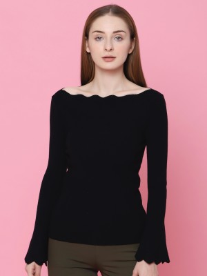 Bell Long Sleeves Boat Neck Top
