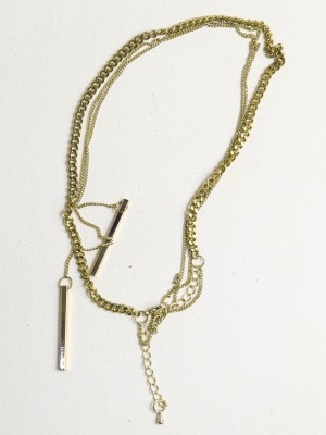 Stick Pendant Long Chain Necklace