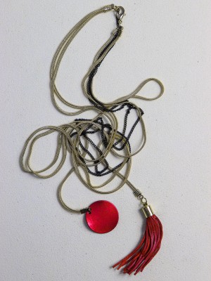 Layered Gold-Back Fringe Necklace