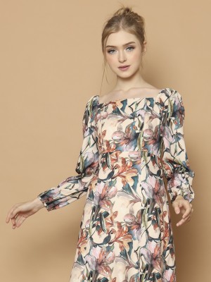 CH21 Flower Print Midi Dress