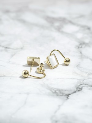 Enamel Gold Plated hoop earrings