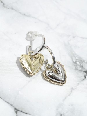 Heart Shape Silver Plated Earrings