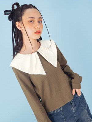 PT Ainy Wide Collar Top