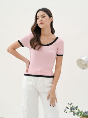Anna wide neck knitted top