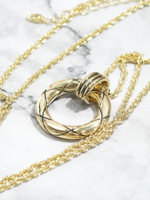 Marmon Gold Tone Ring Pendant Necklace
