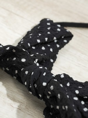 Black Polka ribbon Hairband