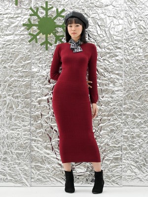 FELIZ23 Pattern Knit Maxi Dress