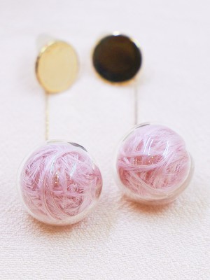 Tangle Thread Plastic-Glass Earrings
