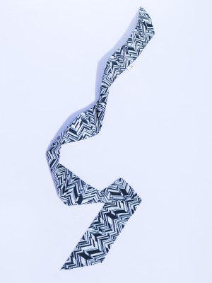 Monochrome Pattern Silk Scarf